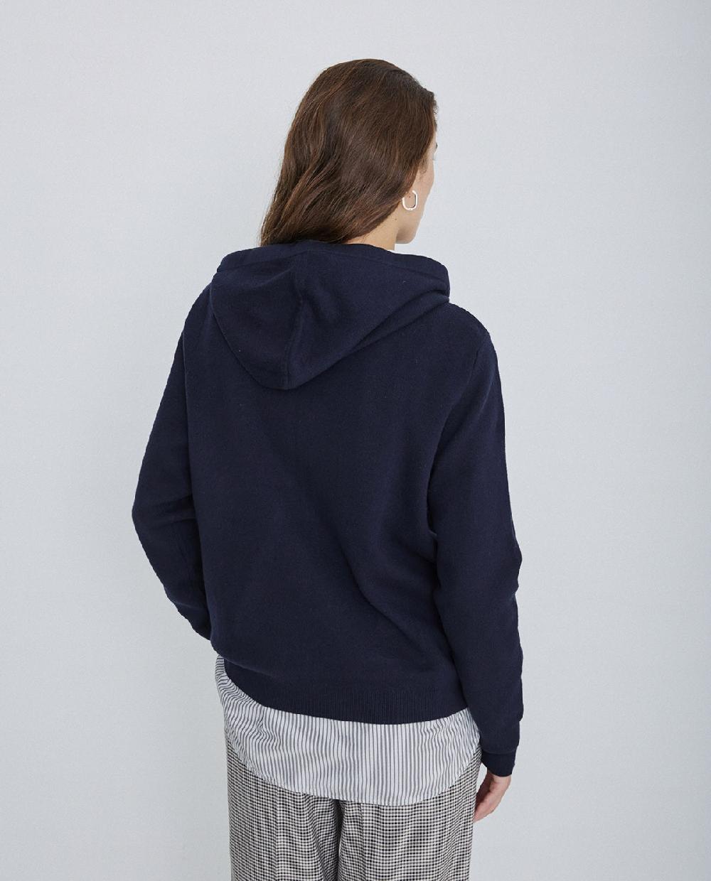 Yerse Jersey Algodón Orgánico Capucha Azul Marino