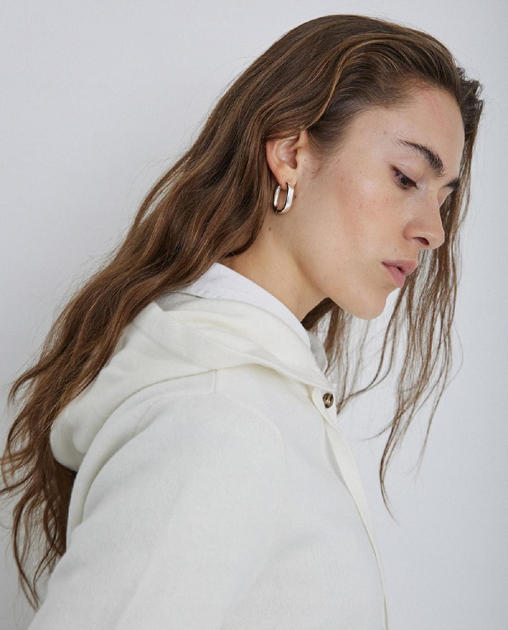 Yerse Jersey Algodón Orgánico Capucha Crudo