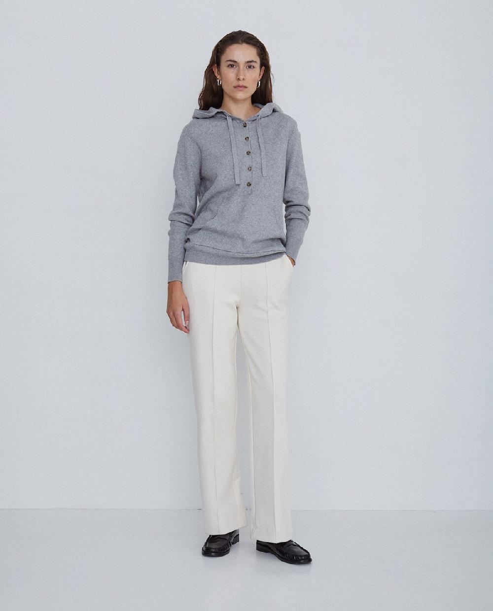 Yerse Jersey Algodón Orgánico Capucha Gris