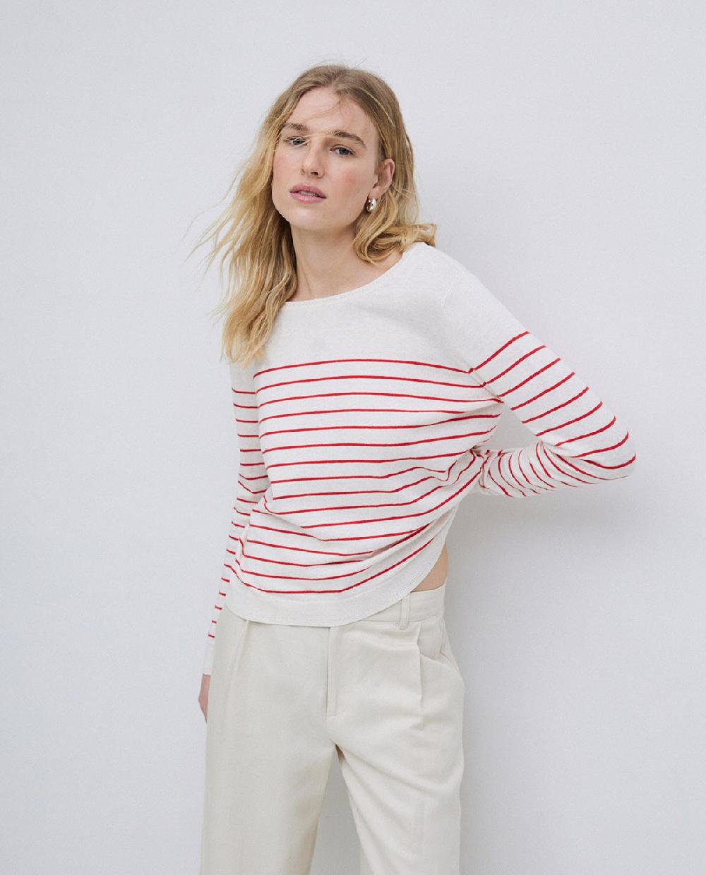 yerse Jersey básico rayas naranja