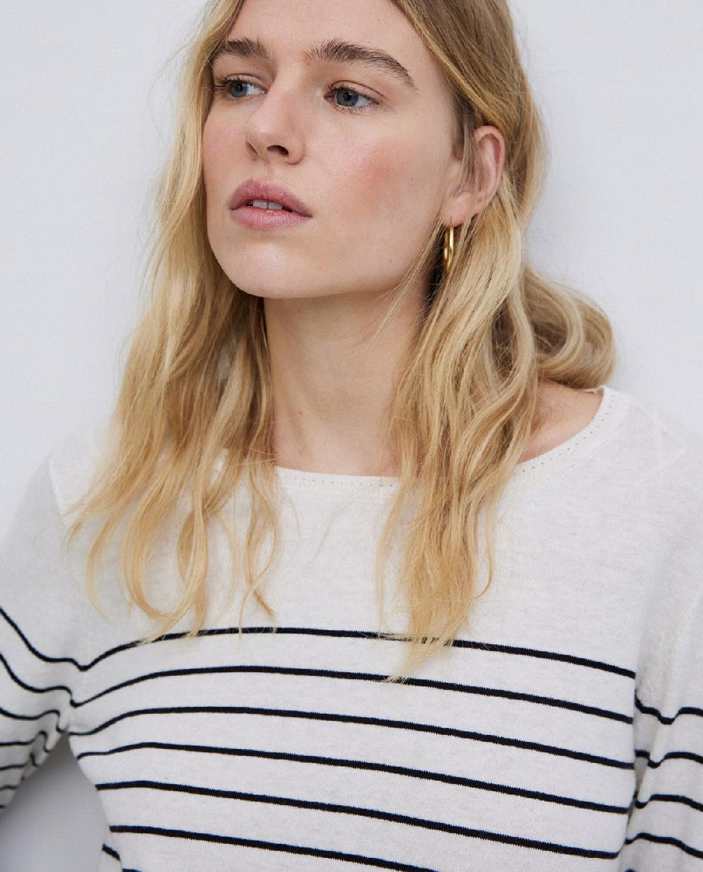 Yerse Jersey Básico Rayas Negro