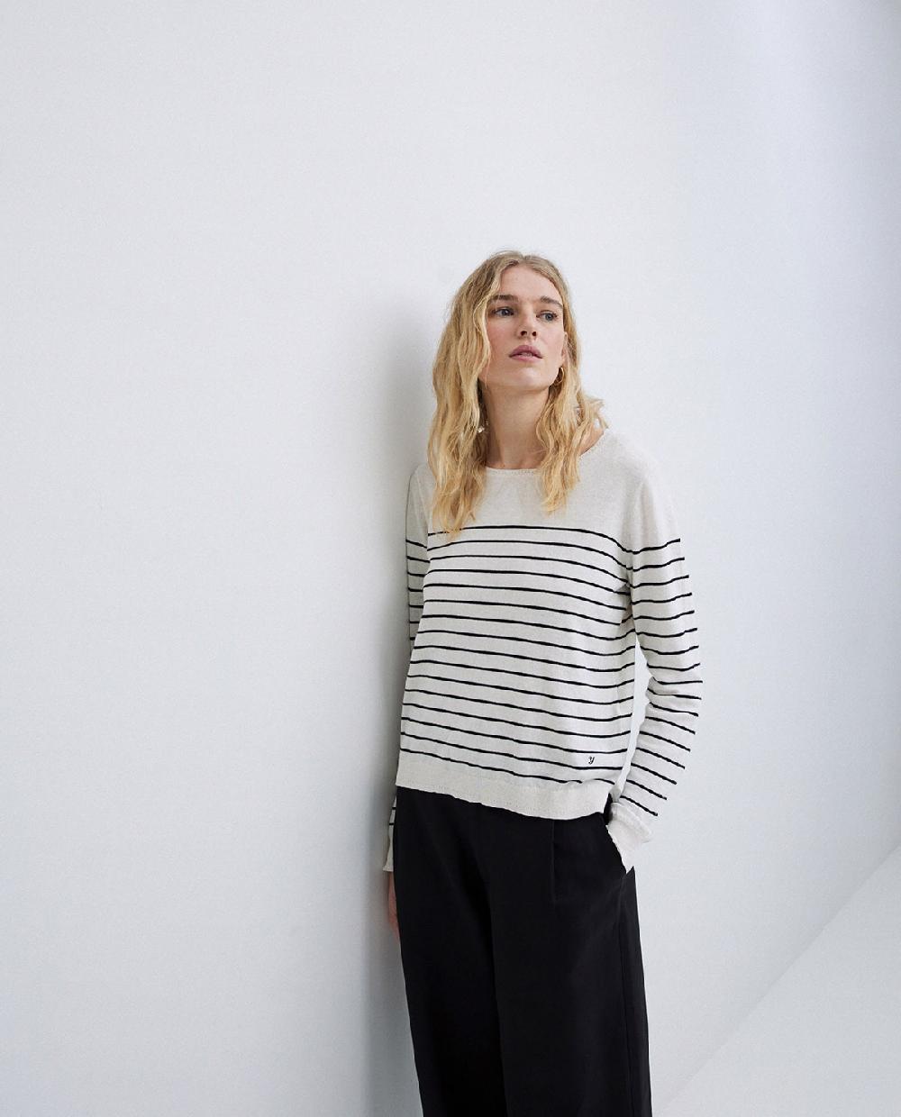 Yerse Jersey Básico Rayas Negro