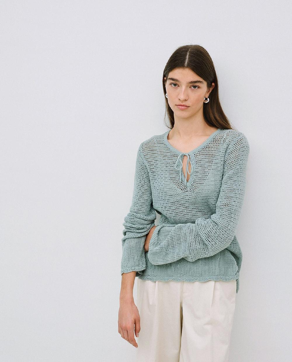 yerse Jersey calado lazo verde claro