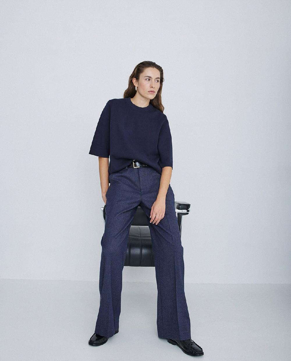 Yerse Jersey Con Cashmere Manga 3/4 Azul Marino