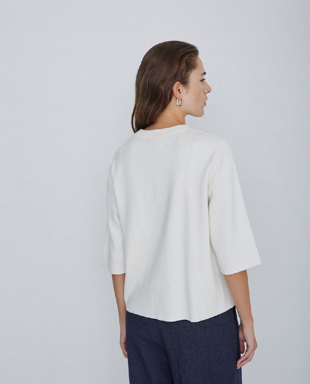 Yerse Jersey Con Cashmere Manga 3/4 Crudo