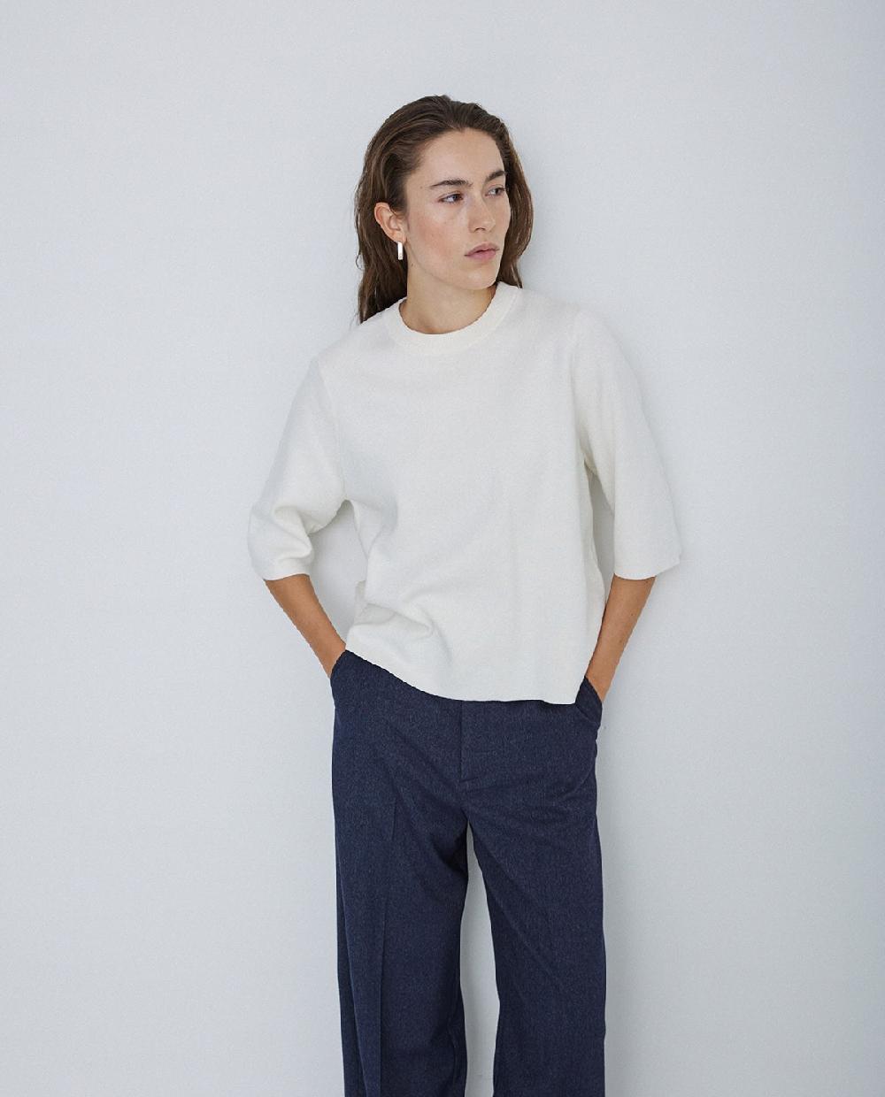 yerse Jersey con cashmere manga 3/4 crudo