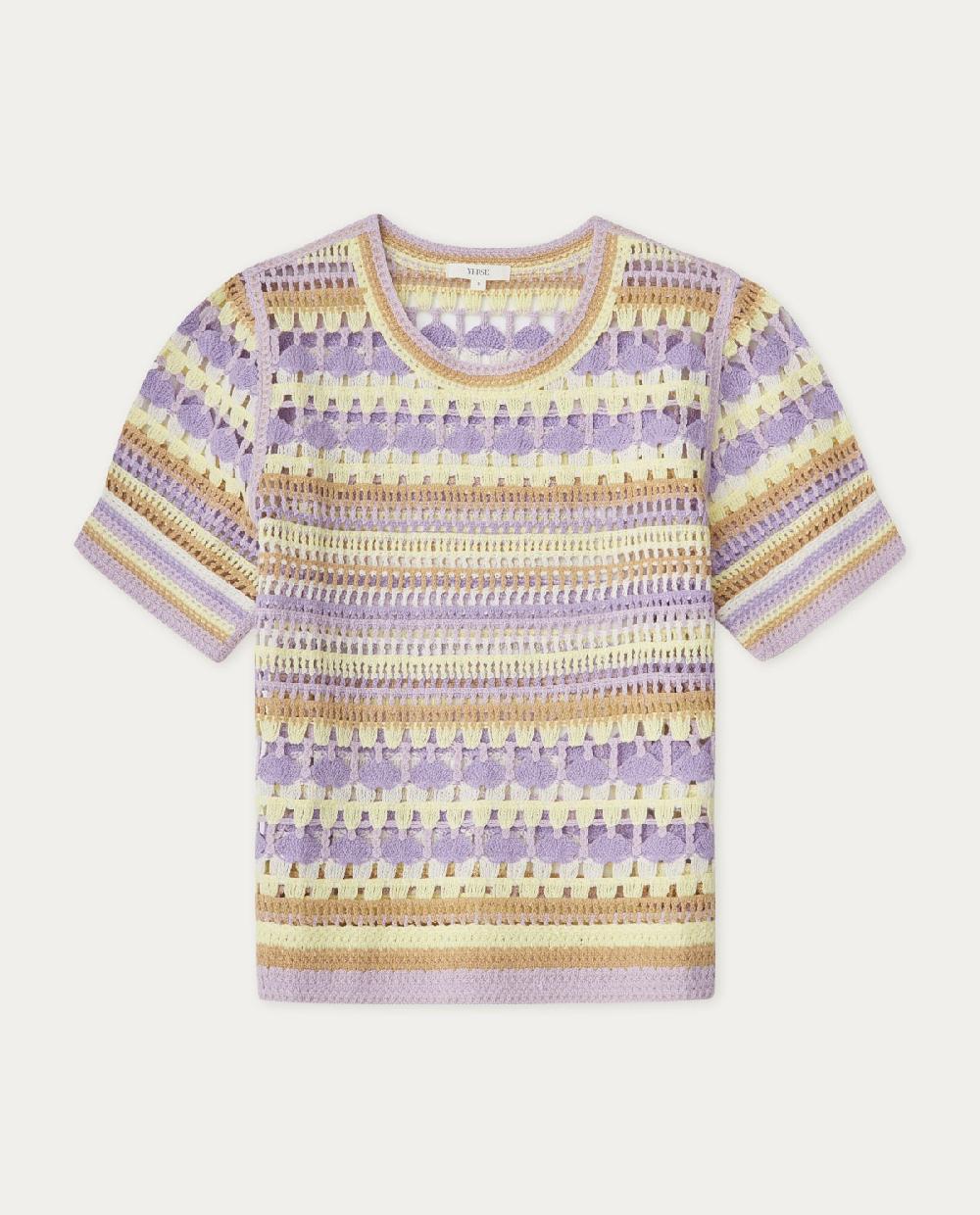 Yerse Jersey Crochet Multicolor Malva