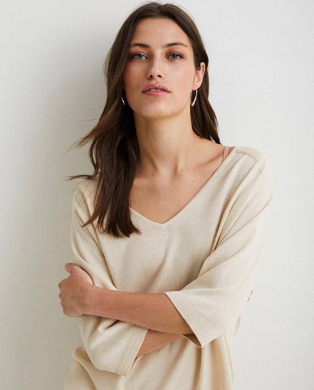 Yerse Jersey Cuello Pico Natural