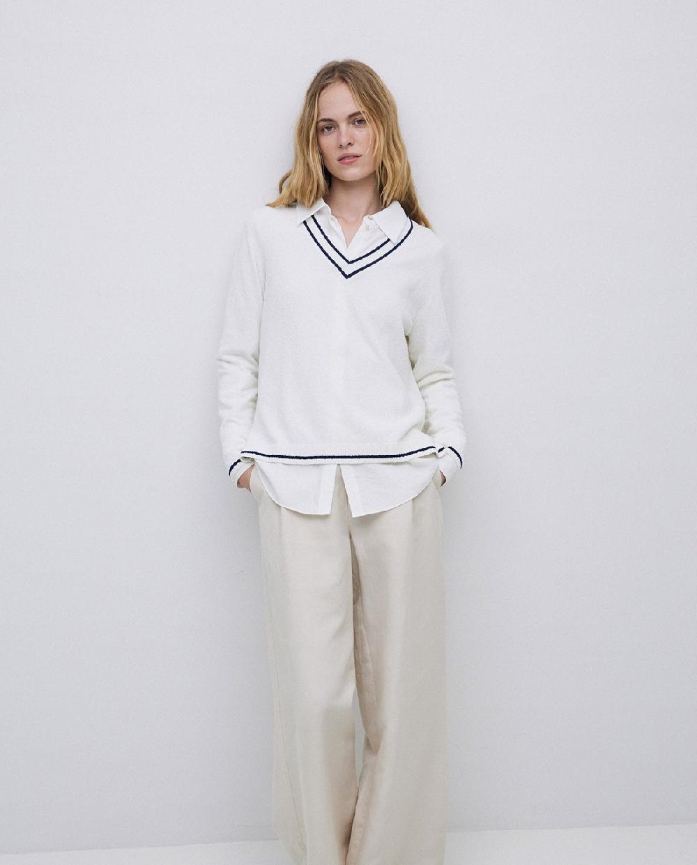 Yerse Jersey Cuello Polo Crudo