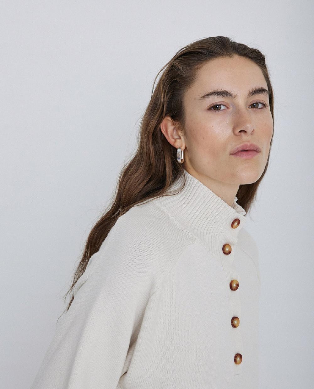 Yerse Jersey De Punto Con Botones Crudo