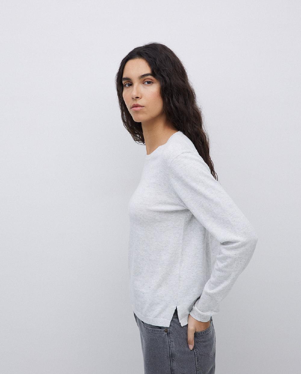 Yerse Jersey Escote Redondo Algodón Orgánico Gris