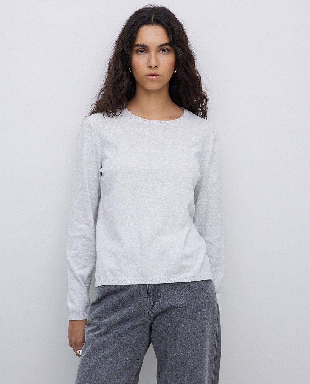 Yerse Jersey Escote Redondo Algodón Orgánico Gris