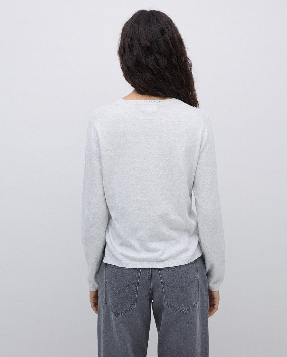 Yerse Jersey Escote Redondo Algodón Orgánico Gris