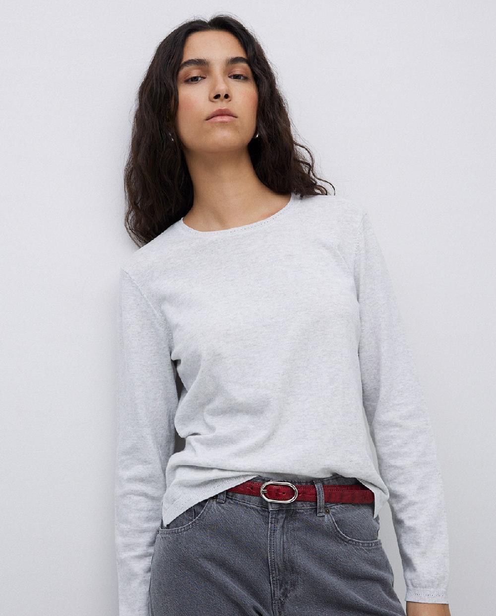 yerse Jersey escote redondo algodón orgánico gris