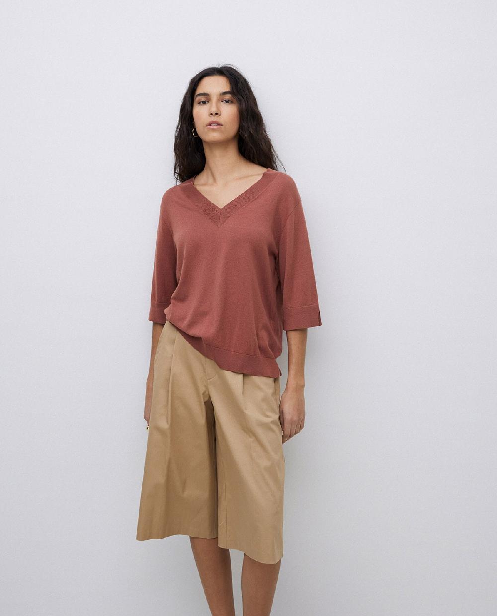 Yerse Jersey Manga Corta Terracota