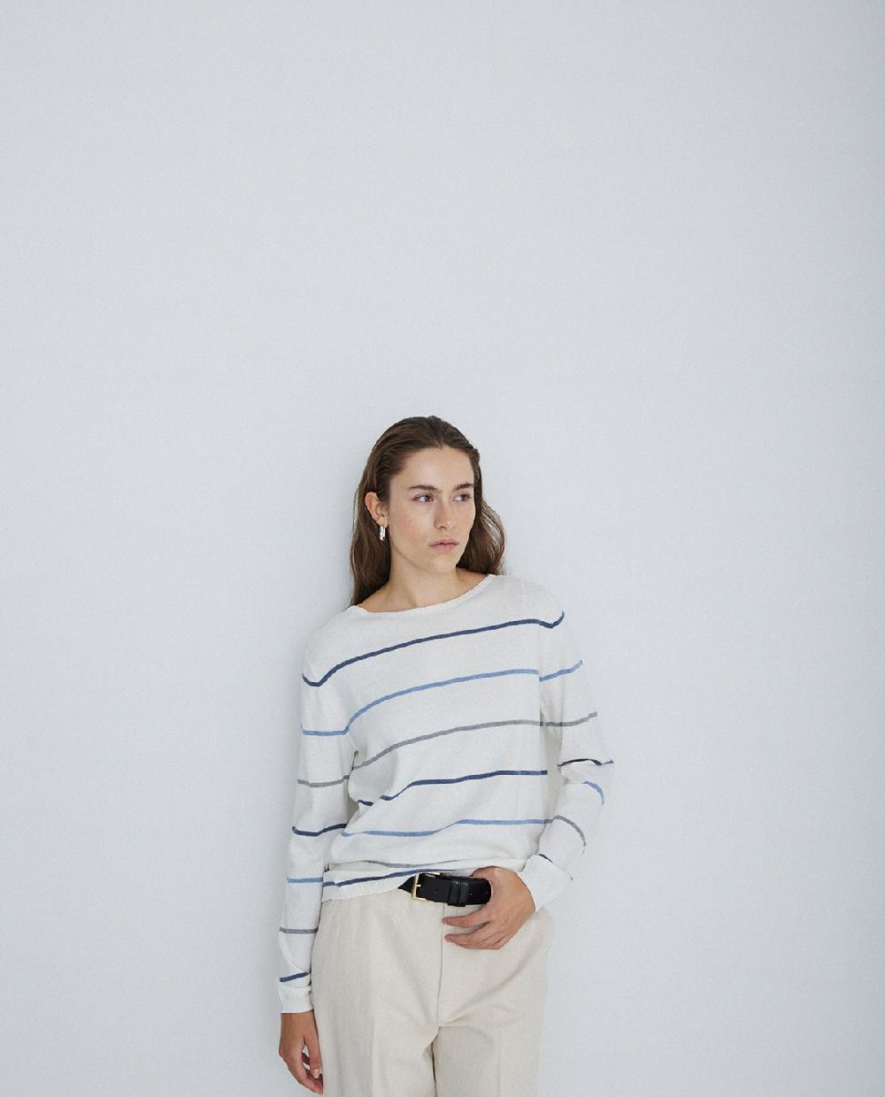 yerse Jersey rayas punto crudo