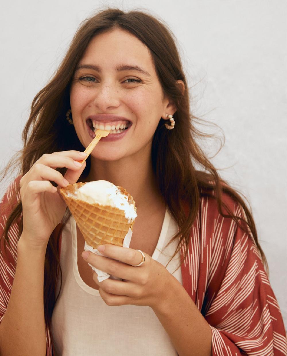 Yerse Kimono Fluido Estampado Teja