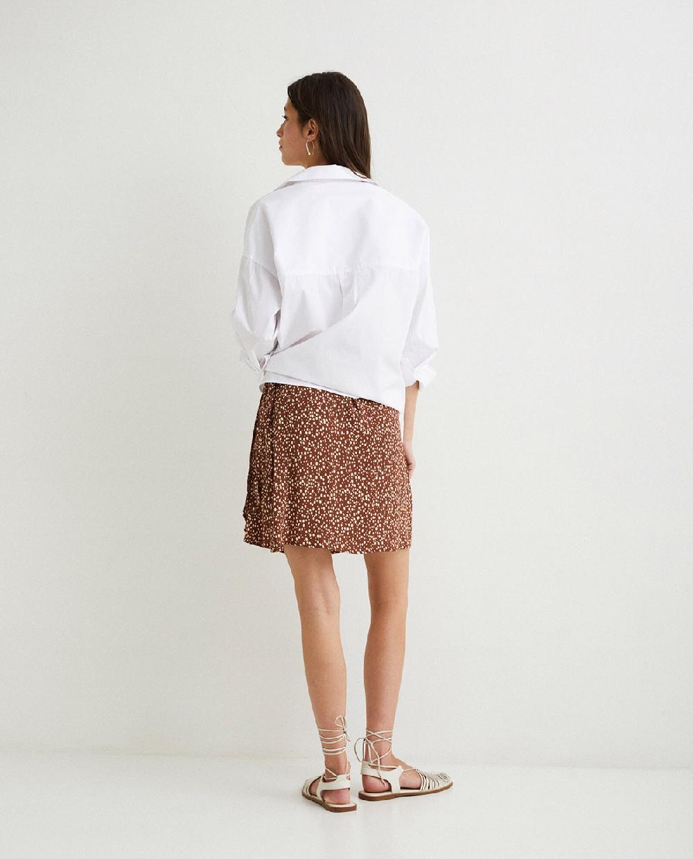 Yerse Mini Falda Pareo Topos Chocolate