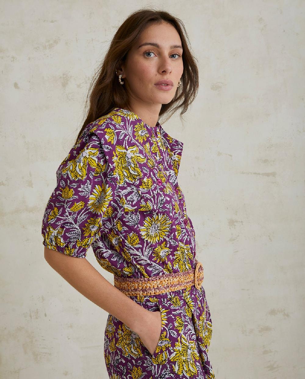 Yerse Mono Algodón Estampado Lila