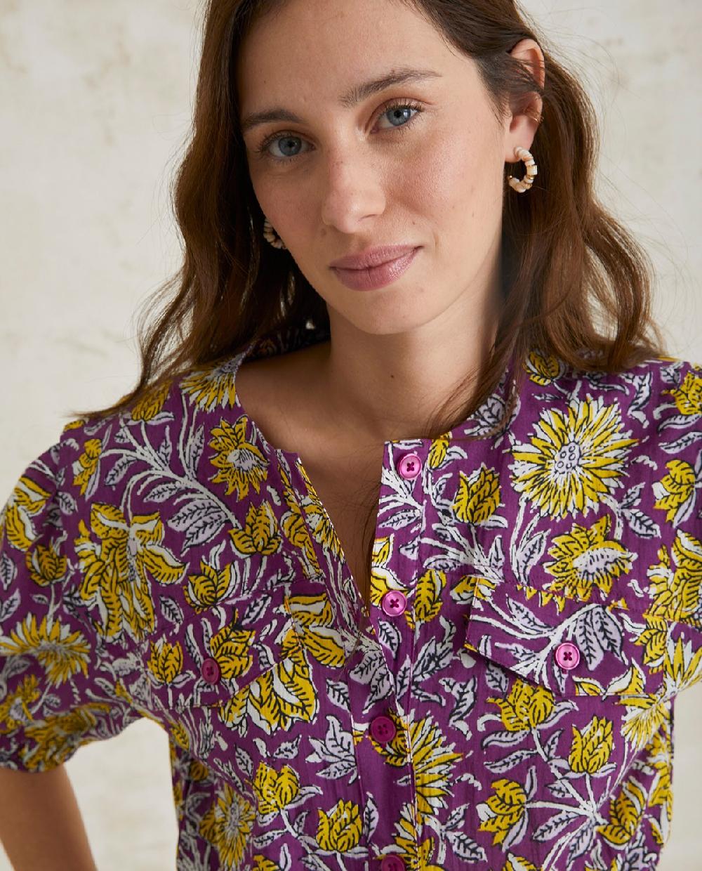 Yerse Mono Algodón Estampado Lila