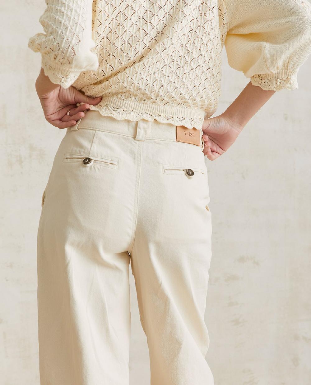 Yerse Pantalón Denim Carrot Crudo