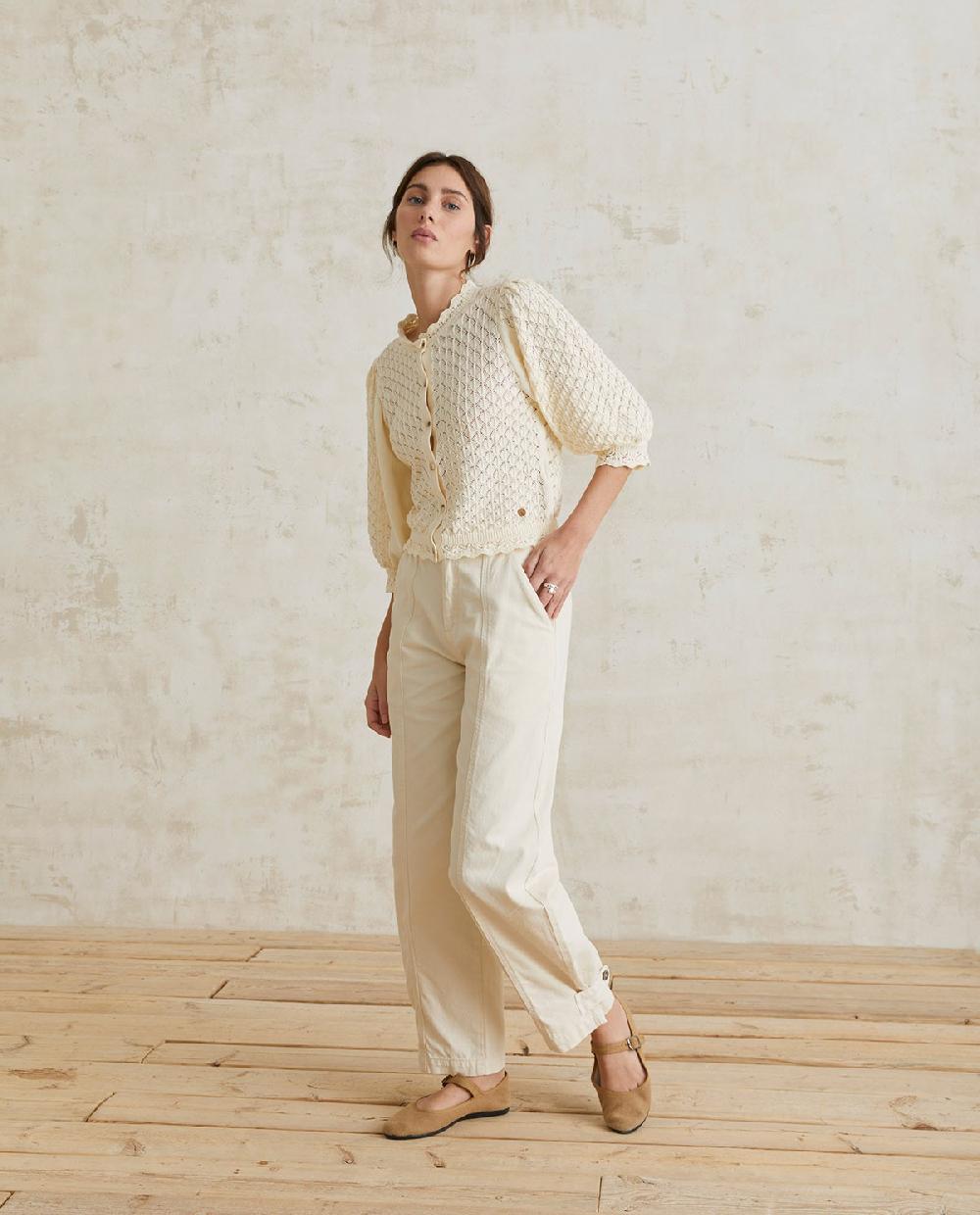 Yerse Pantalón Denim Carrot Crudo