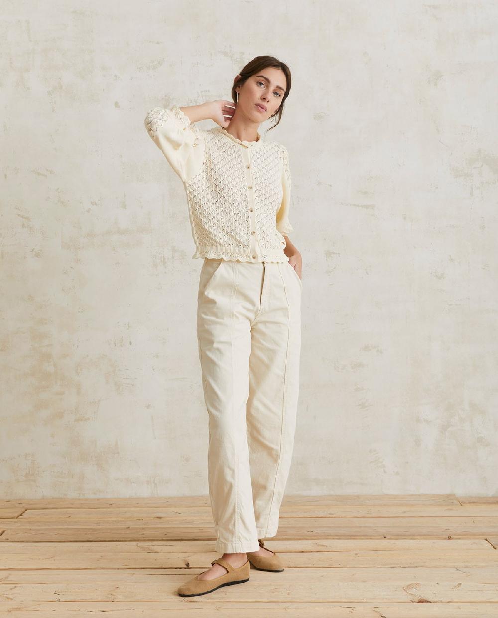 yerse Pantalón denim carrot crudo