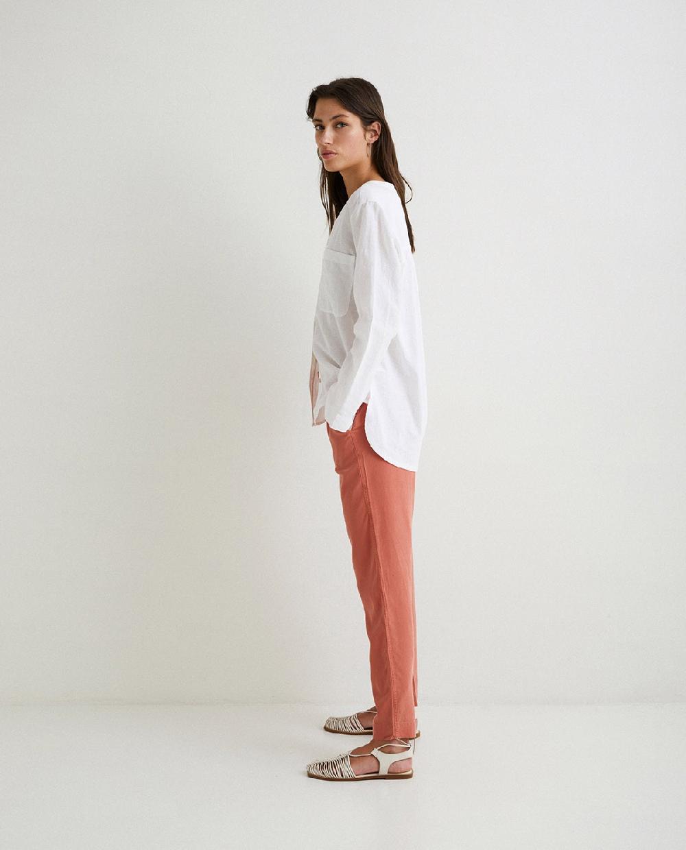 Yerse Pantalón Fluido Tencel Naranja