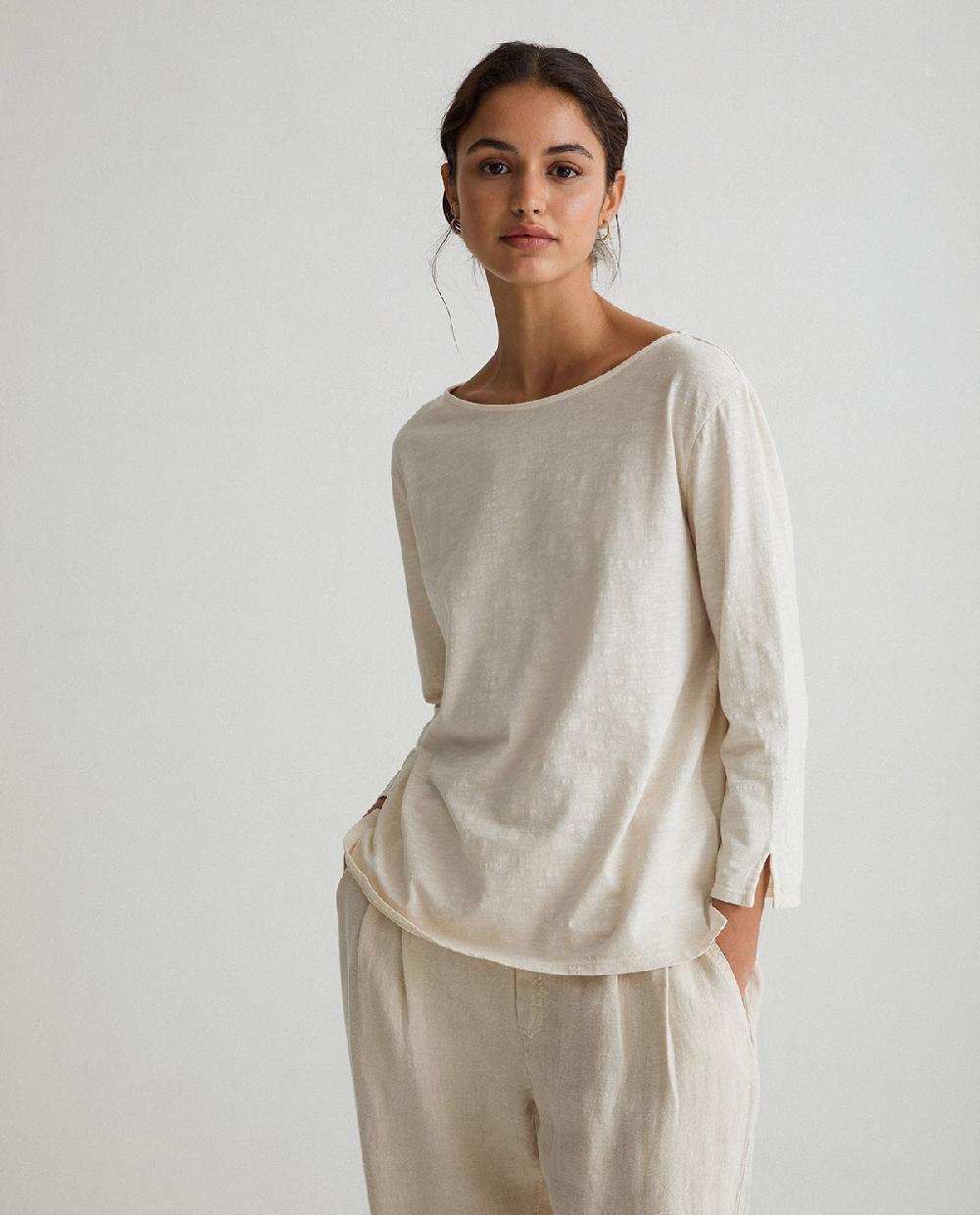 Yerse Pantalón Lino Pinzas Crudo