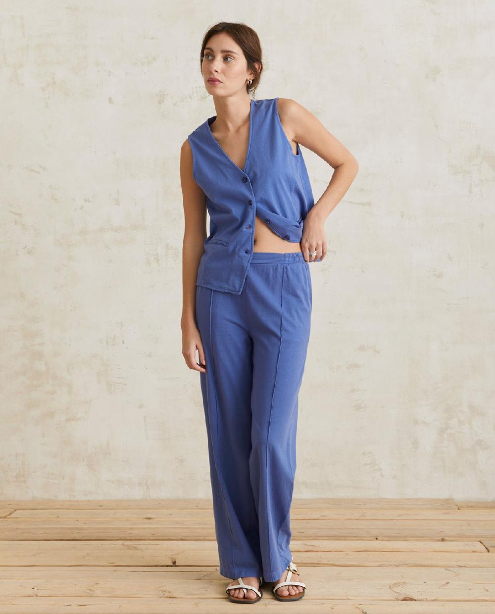 Yerse Pantalones 100% Algodón Azul