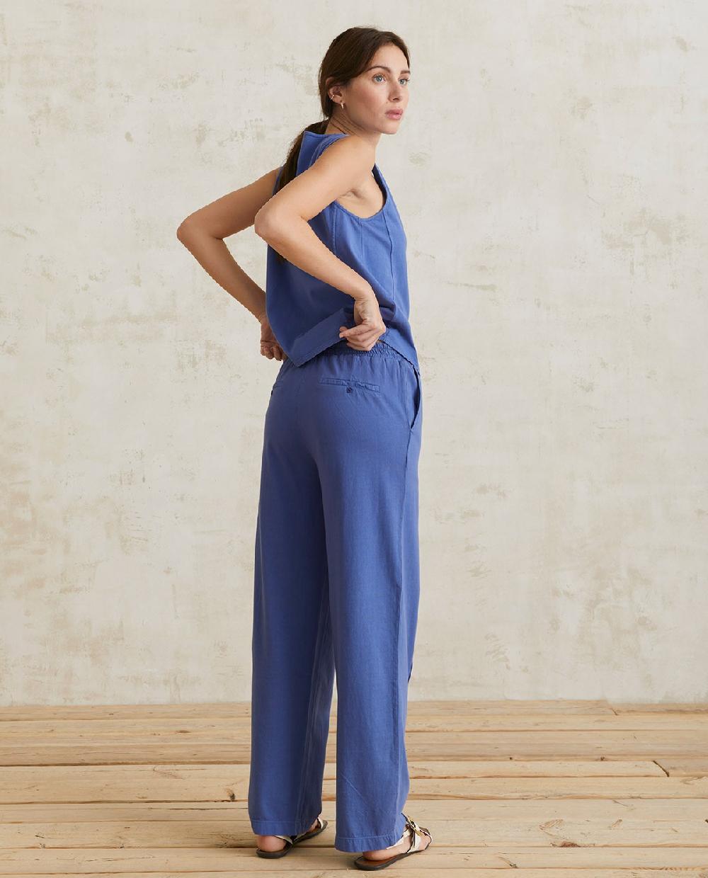 Yerse Pantalones 100% Algodón Azul