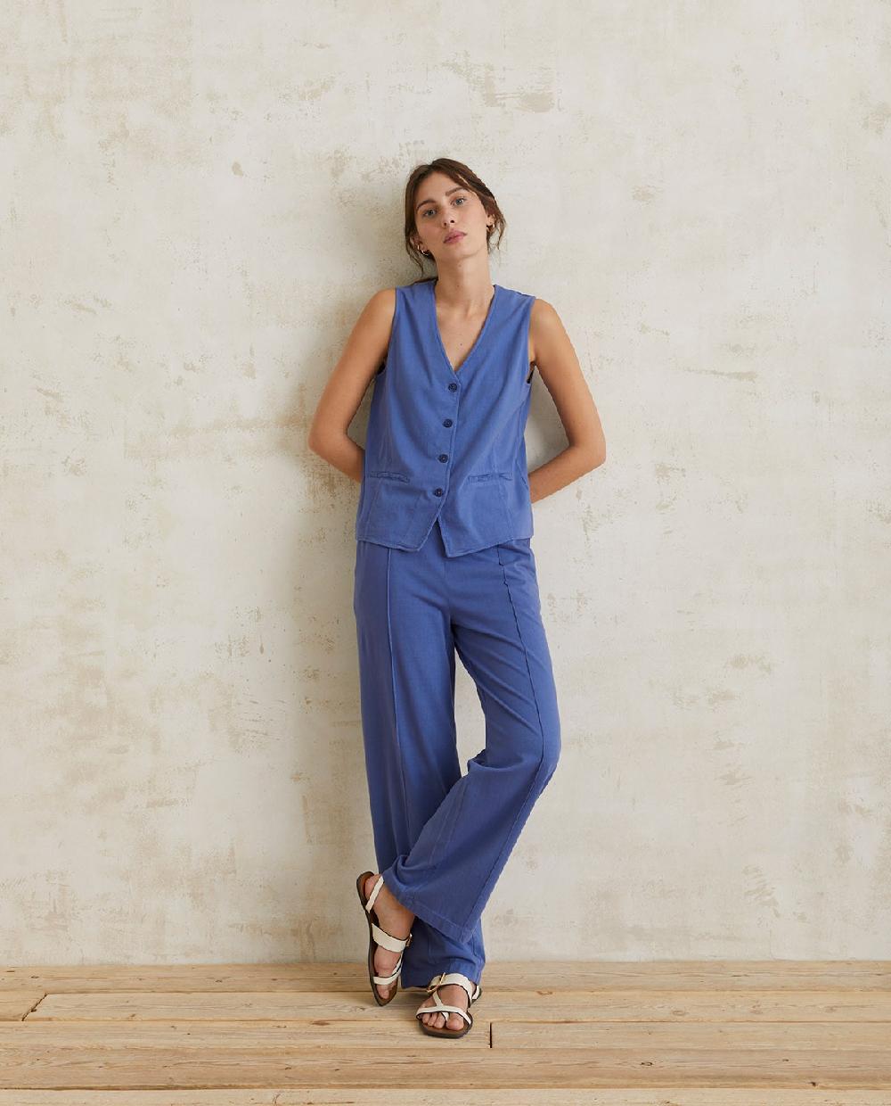 yerse Pantalones 100% algodón azul