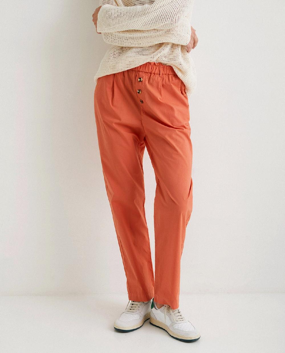 Yerse Pantalones 100% Algodón Naranja