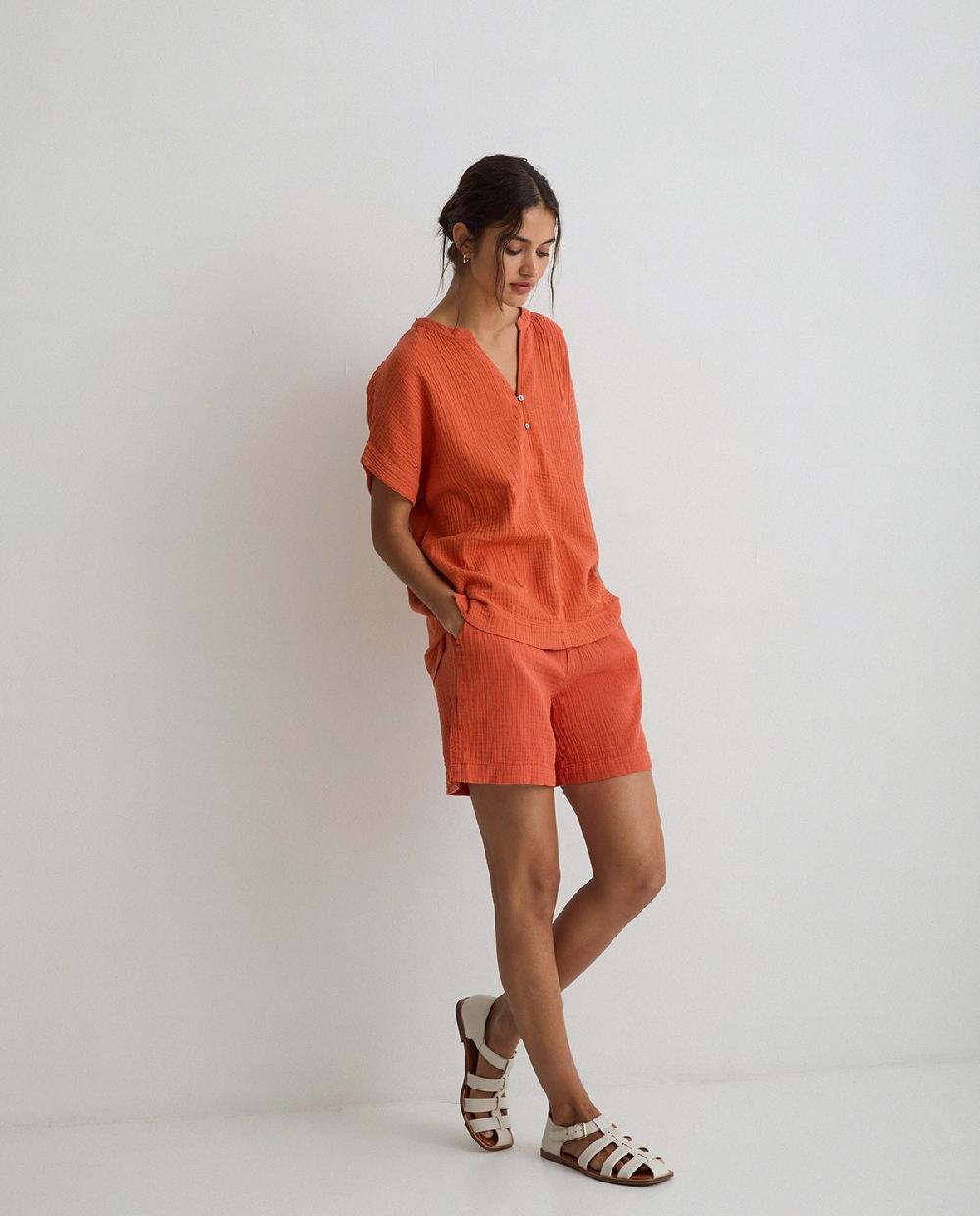 yerse Pantalones cortos 100% algodón naranja