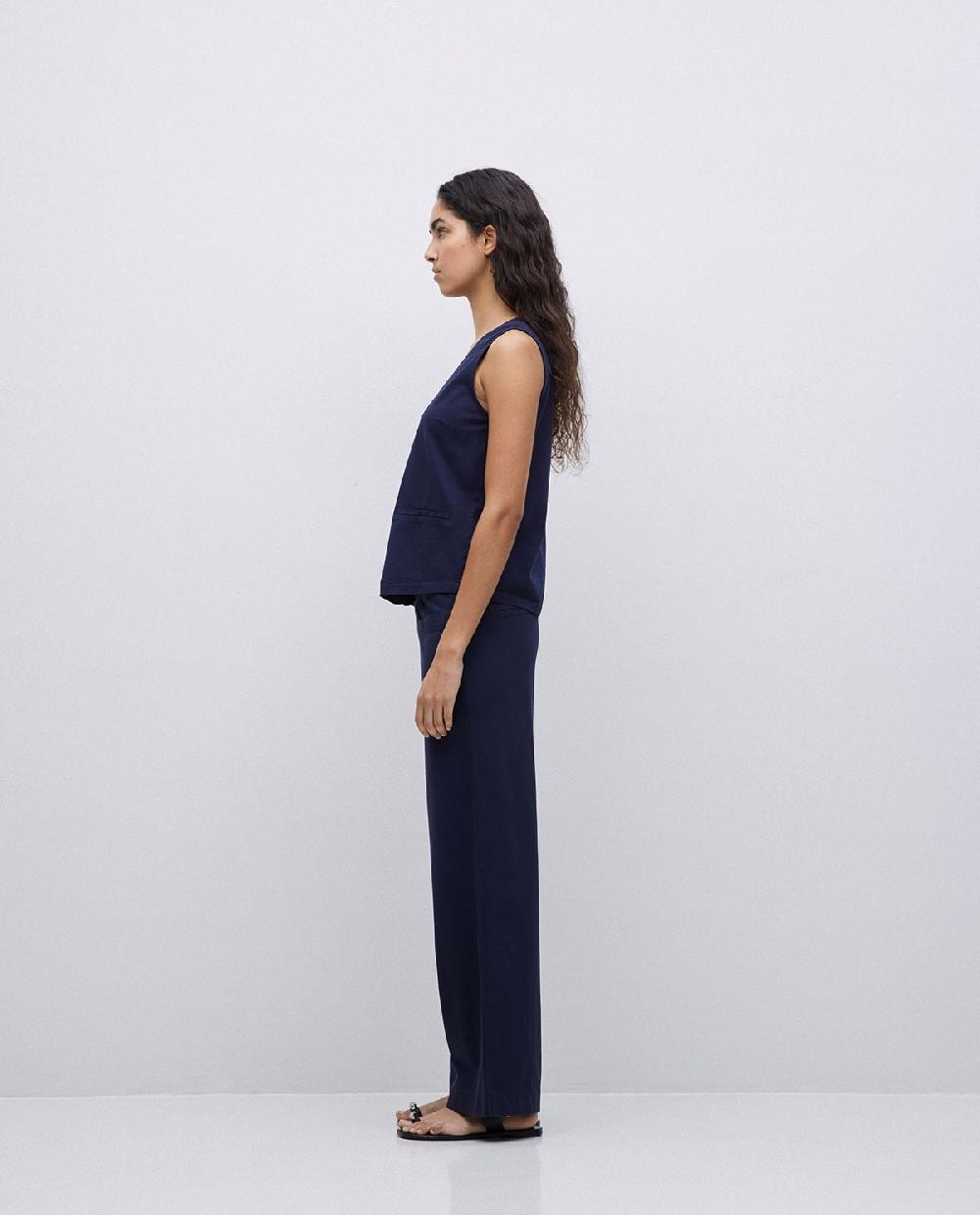 Yerse Pantalones De Punto Algodón Azul Oscuro