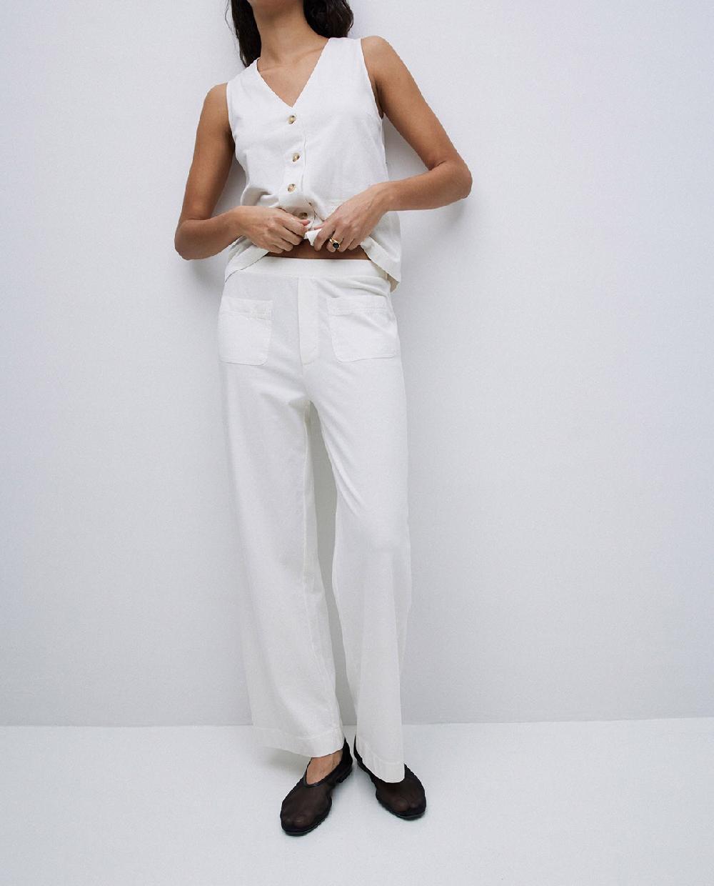 Yerse Pantalones De Punto Algodón Crudo