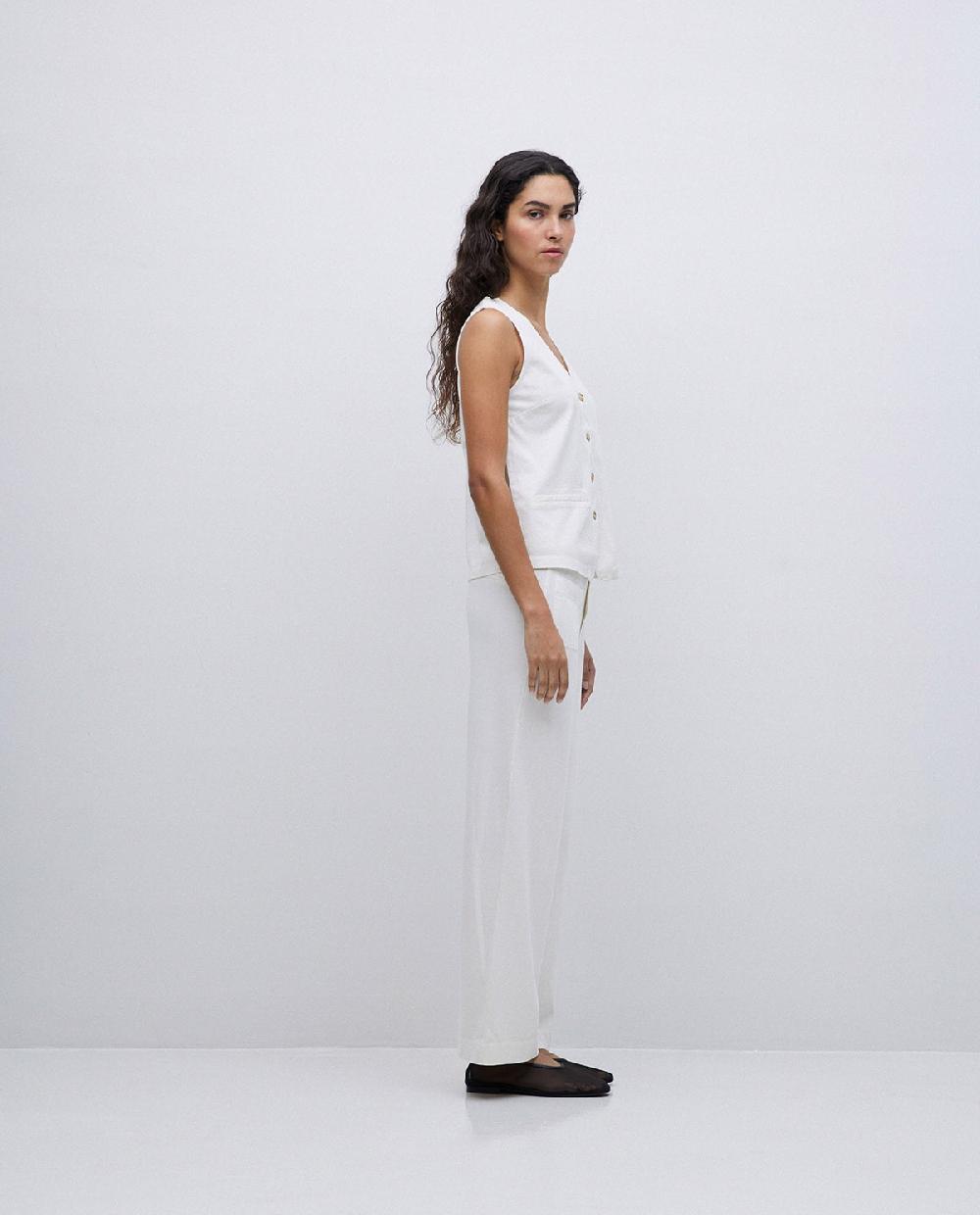 Yerse Pantalones De Punto Algodón Crudo