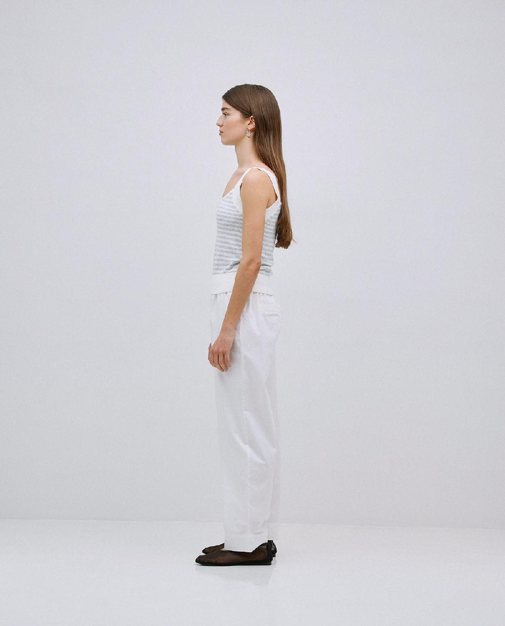 Yerse Pantalones Rectos Popelín Blanco