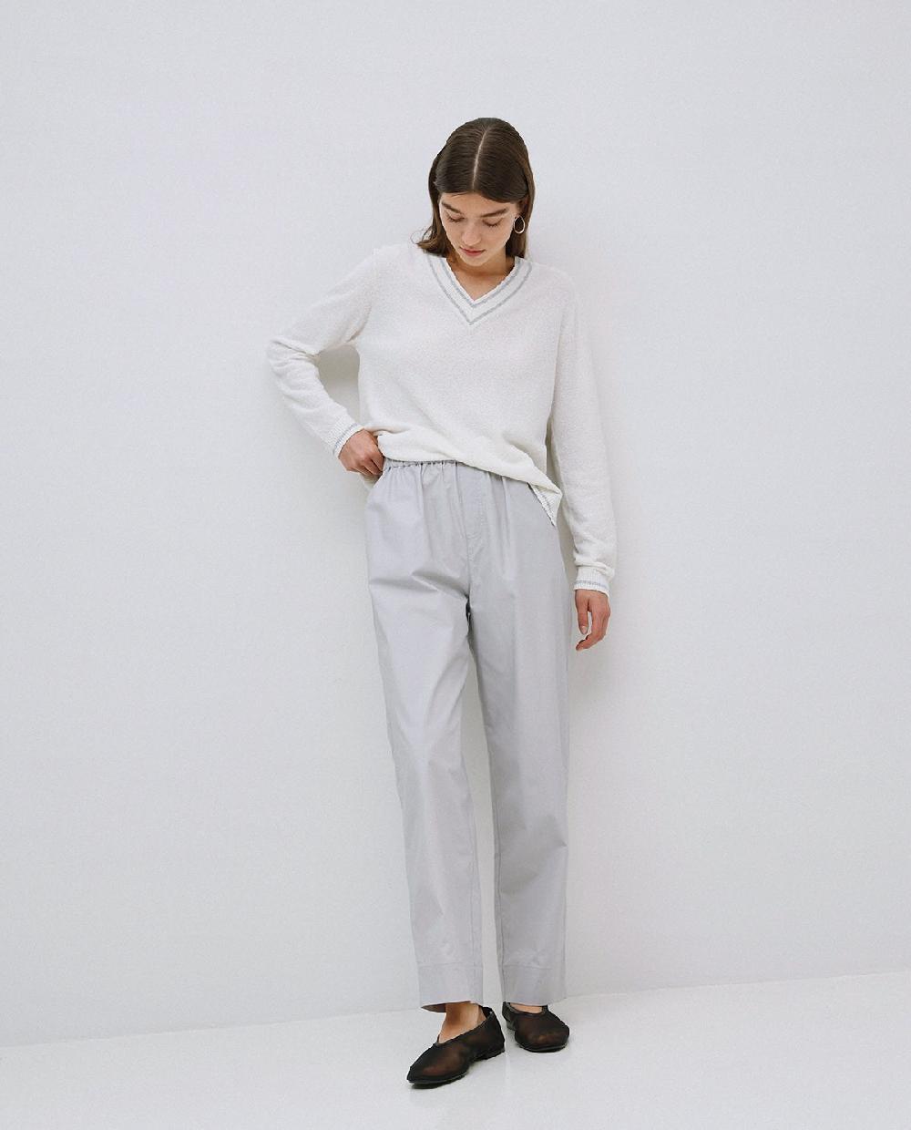 Yerse Pantalones Rectos Popelín Gris