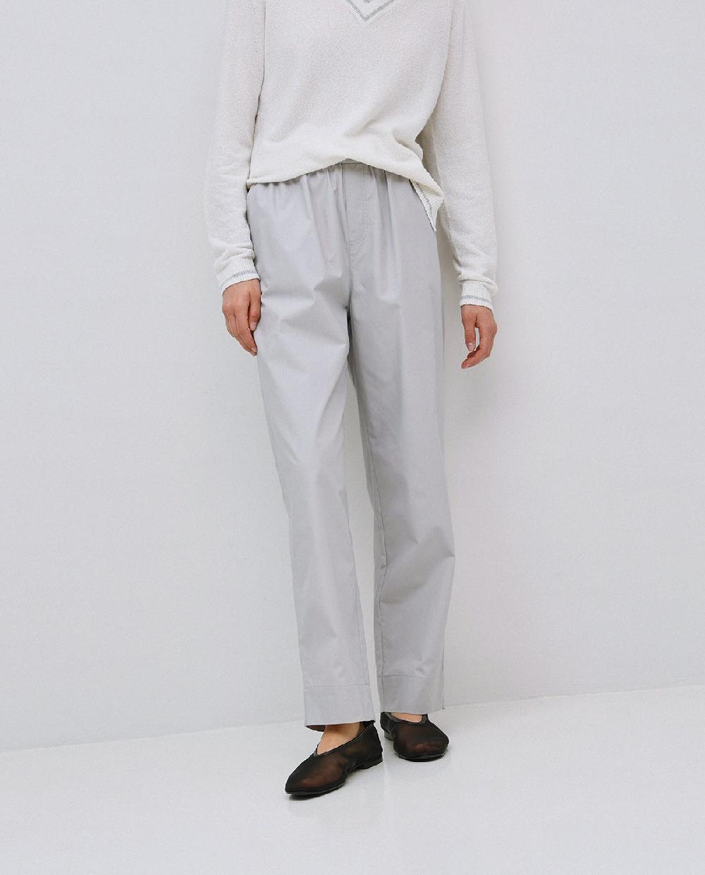 Yerse Pantalones Rectos Popelín Gris