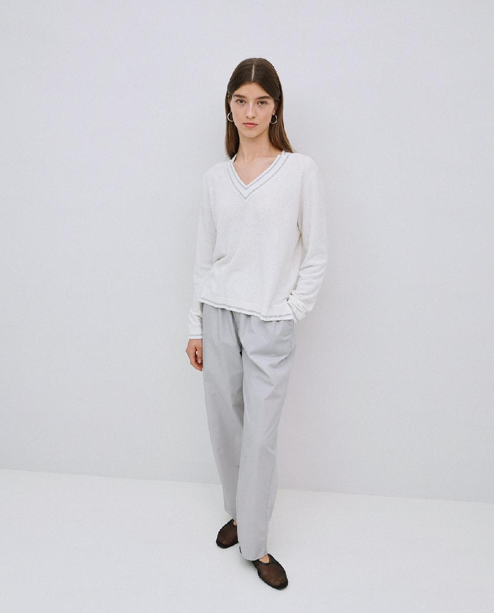 Yerse Pantalones Rectos Popelín Gris