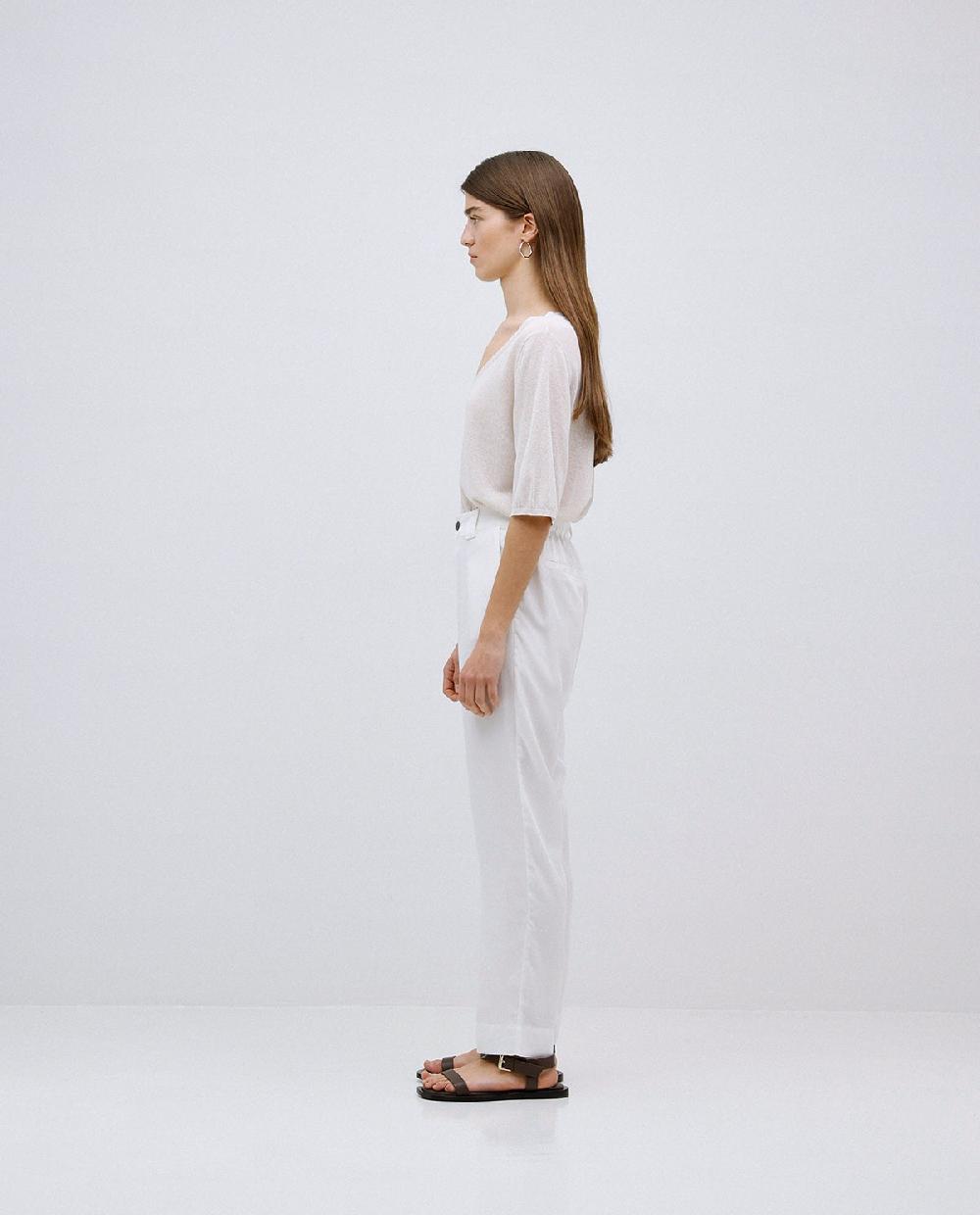 Yerse Pantalones Rectos Tencel Blanco