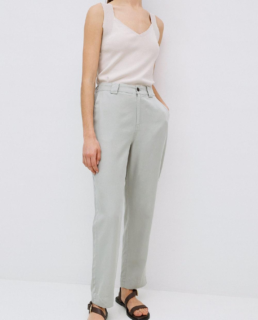 Yerse Pantalones Rectos Tencel Verde