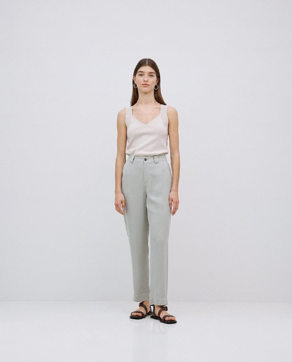 Yerse Pantalones Rectos Tencel Verde