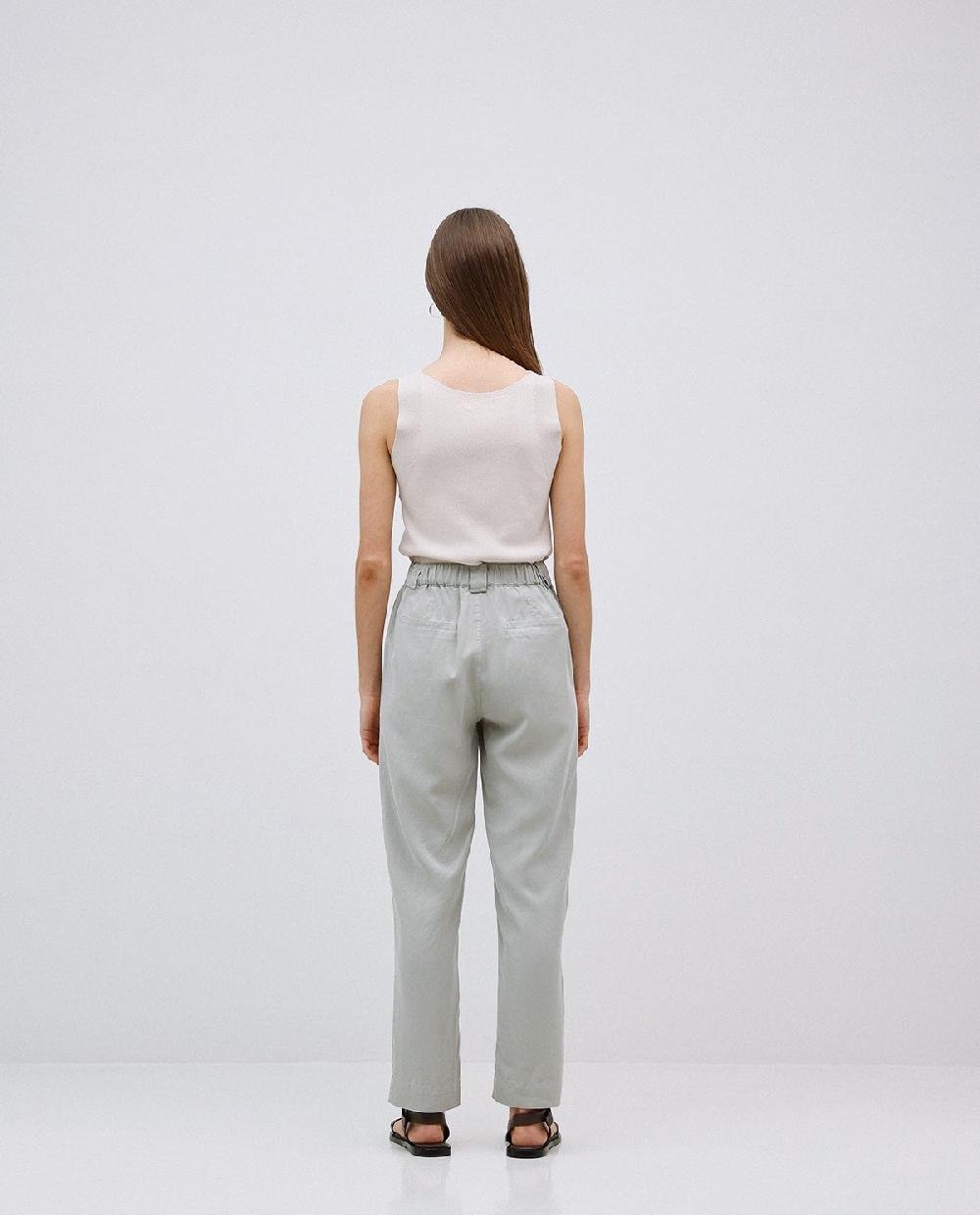 Yerse Pantalones Rectos Tencel Verde