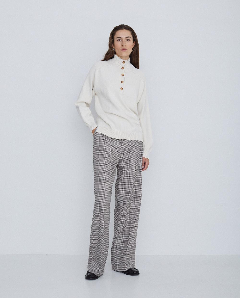 Yerse Pantalones Wide Leg Gris Claro