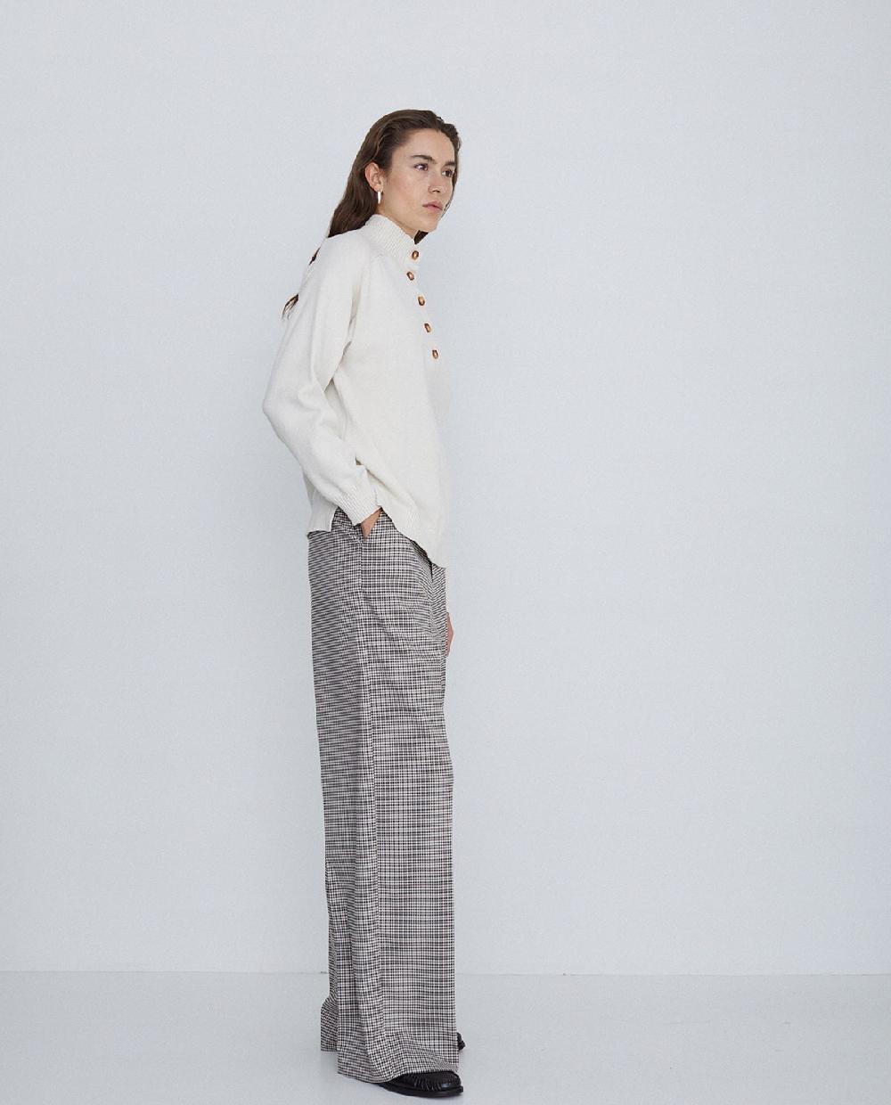 Yerse Pantalones Wide Leg Gris Claro