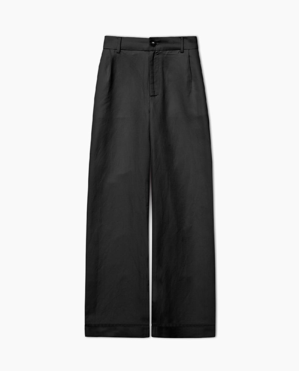 Yerse Pantalones Wide Leg Pinzas Negro