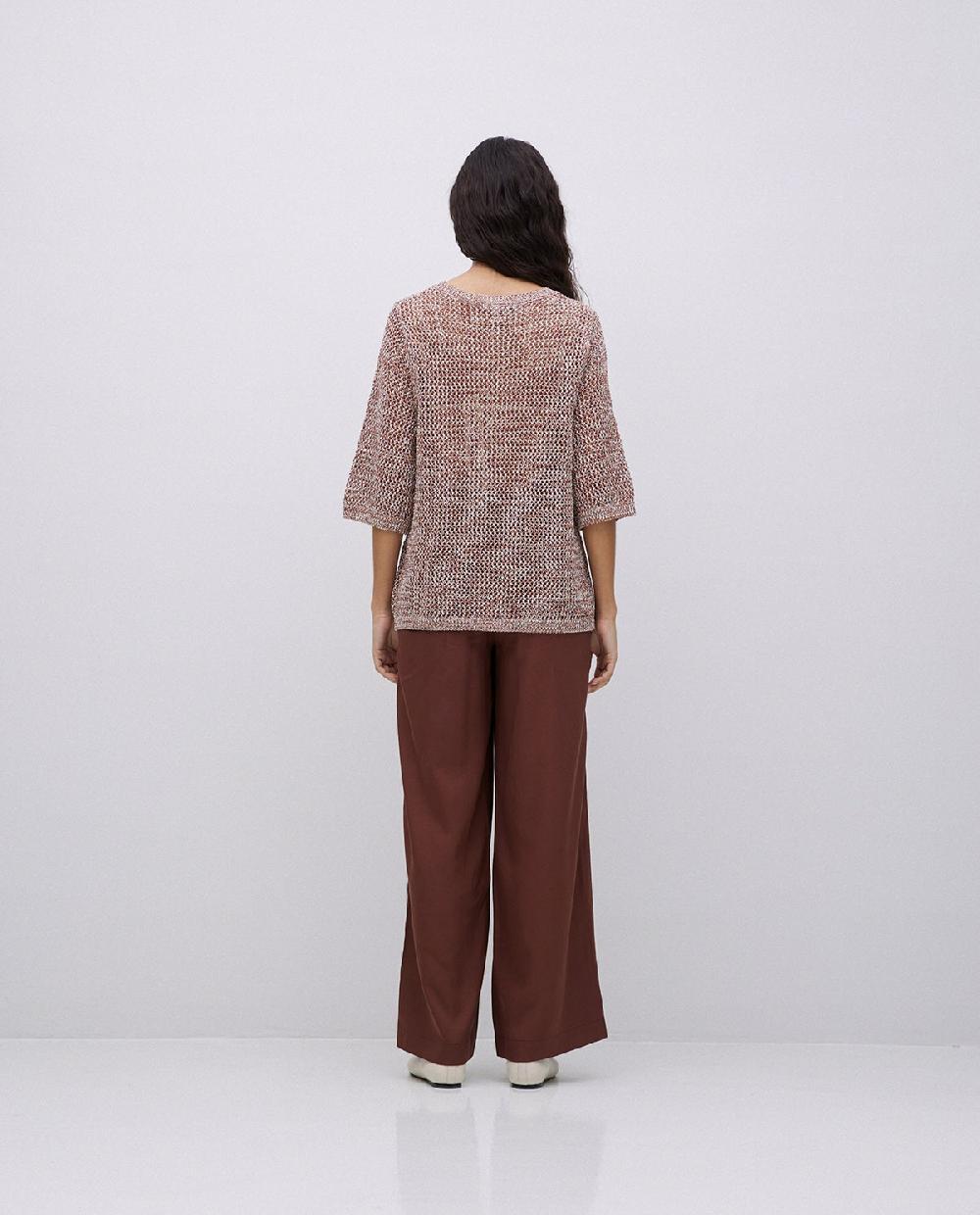 Yerse Pantalones Wide Leg Tencel Chocolate