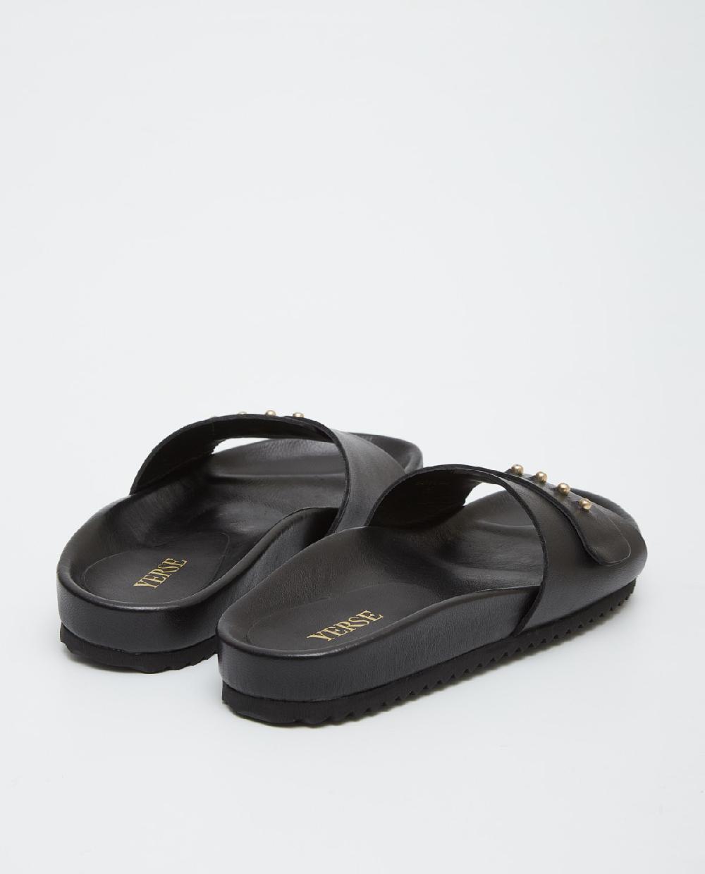 Yerse Sandalia 100% Piel Negro